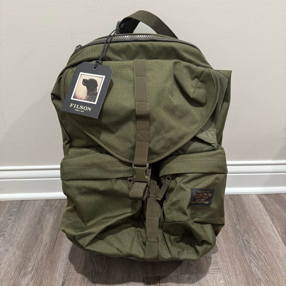 Filson Ripstop Nylon Backpack in Surplus Green 32L - Picture 2 of 10